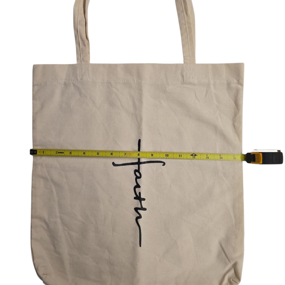Faith Cream Tote Bag - Picture 2 of 5